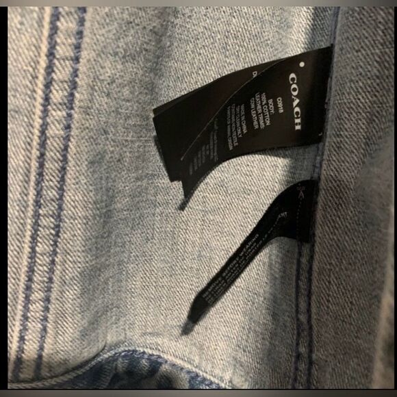 Coach Jacket - XL - Dapper Dan Inspired - Long-Sleeve Denim Jacket -  Blue White - Picture 9 of 14